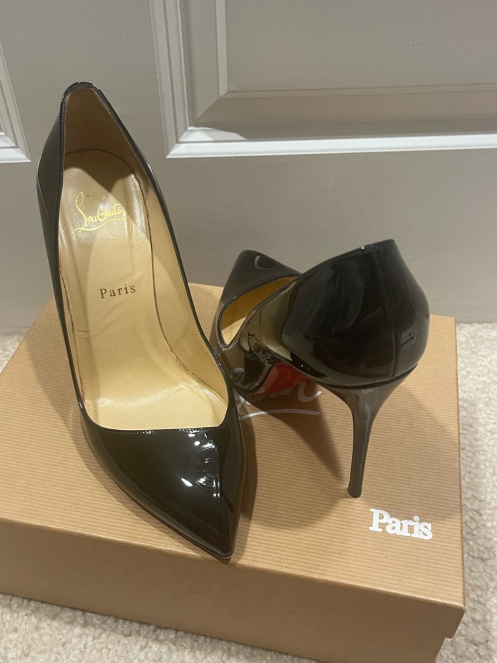 Christian Louboutin Black Patent Corneille 100